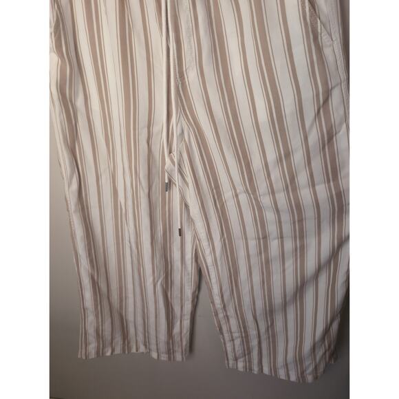 NWT Ann Taylor the Loft cream tan striped resortwear pants M - Picture 2 of 6